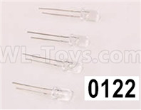 Wltoys 12628 Car Spare Parts-00122 Car light(4PCS)-5MM(White Light),Wltoys 12628 RC Car 6X6 Spare Parts Replacement Accessories,1:12 Scale 6wd,2.4G 12628 rc racing car Parts,On Road Drift Racing Truck Car Parts